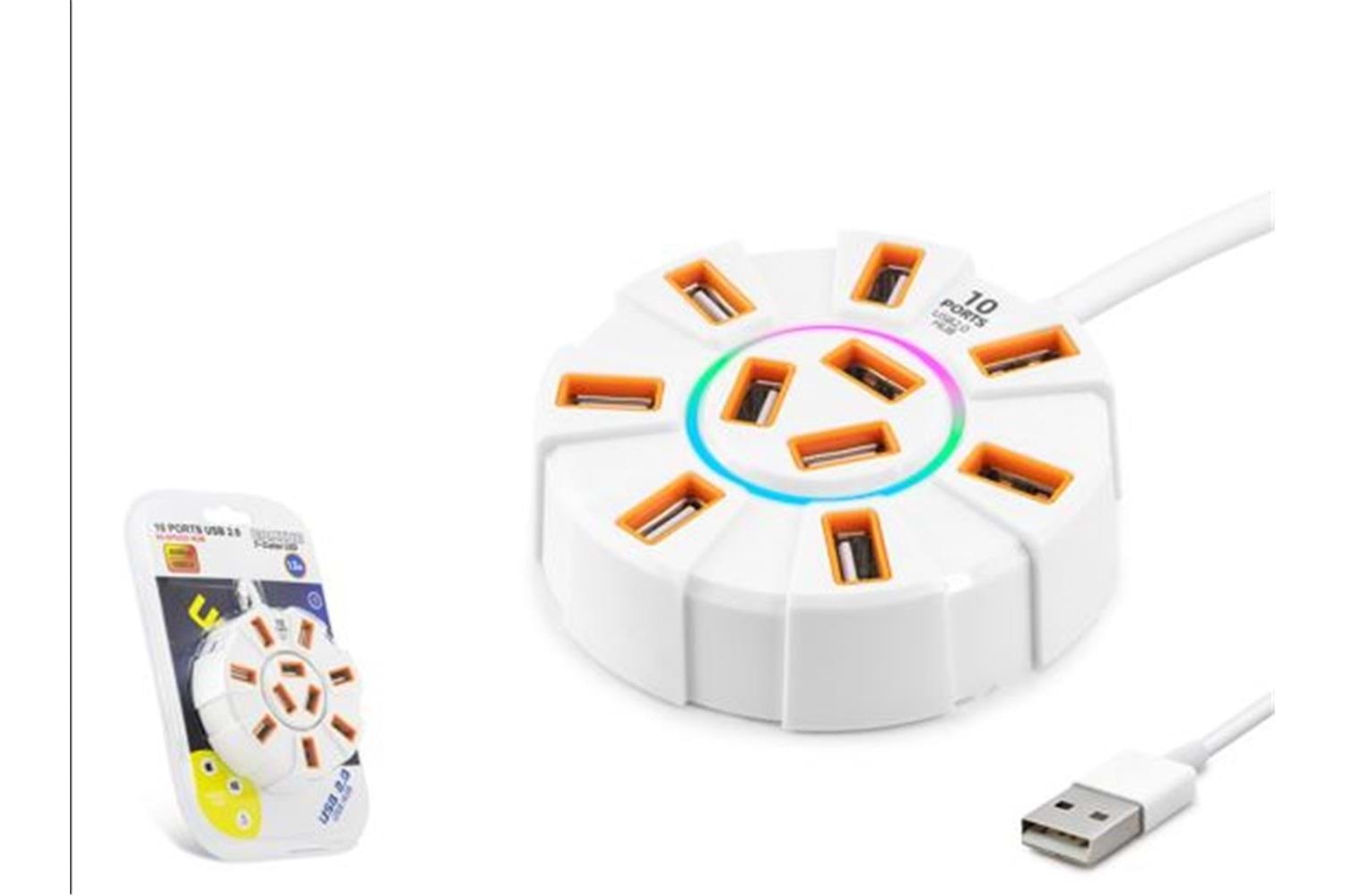 Hadron Hdx7034 Usb Hub 10-Usb 1.2M Beyaz