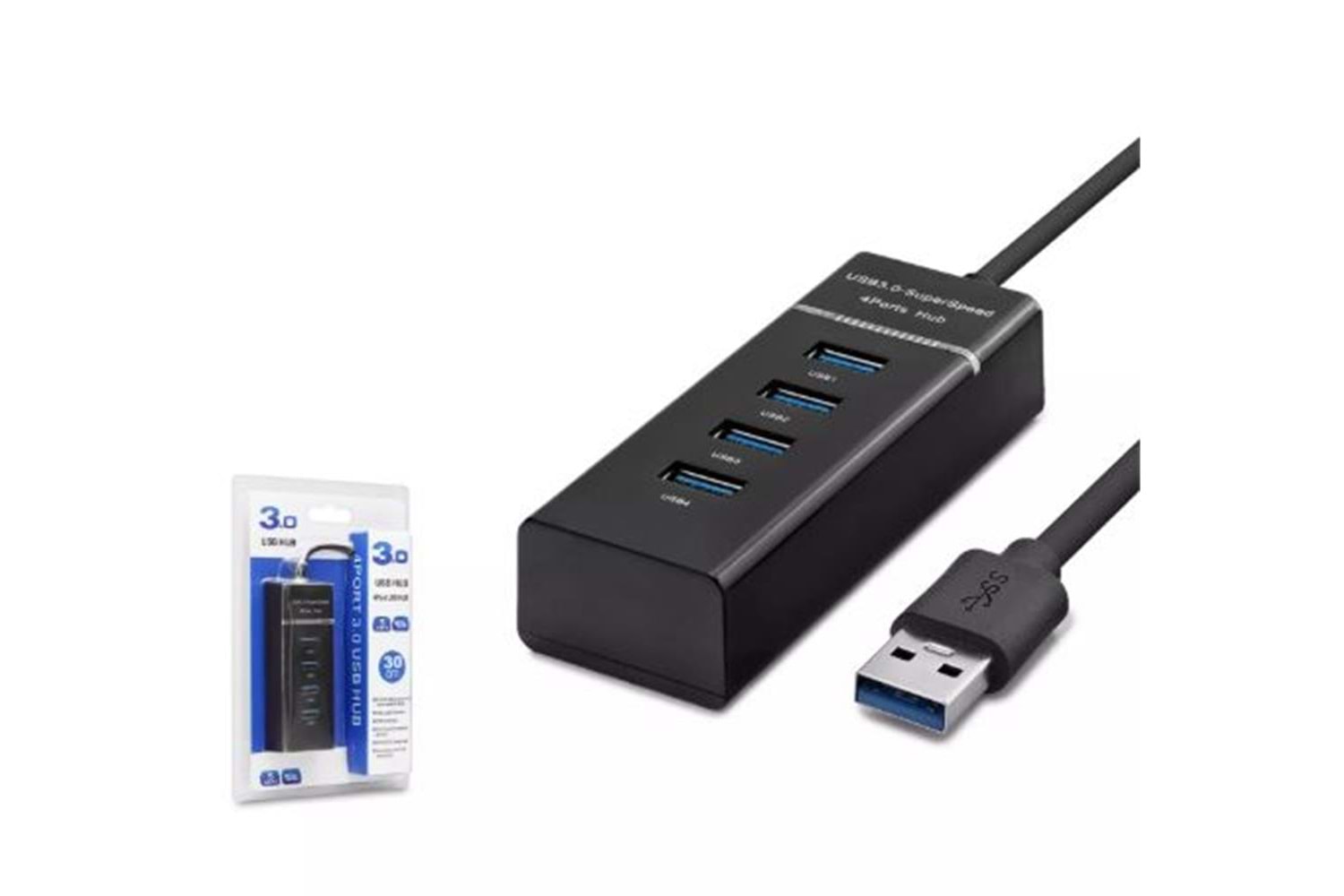 Hadron Hdx7017 Usb3.0 Hub 3-Usb + Usb3.0 30Cm Siyah