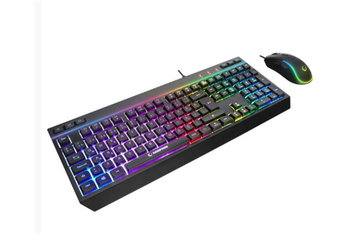 Rampage KM-R57 Siyah RGB Aydınlatmalı Q Oyuncu Multmedia Klavye ve 12800 DPI Mouse Gaming Set