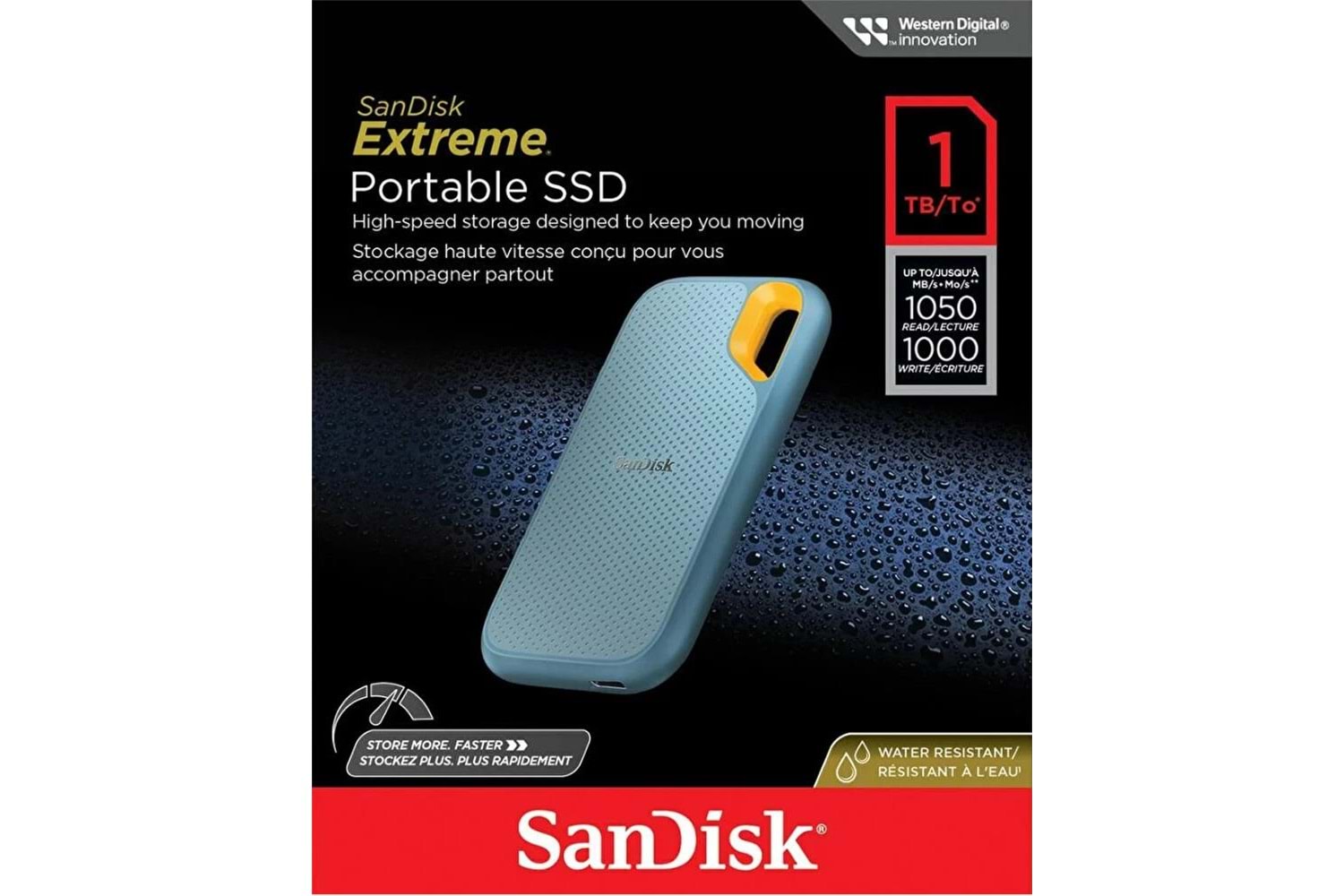 Sandisk 1TB Extreme SDSSDE61-1T00-G25B 1050MB-sn V2 Açık Mavi Taşınabilir SSD