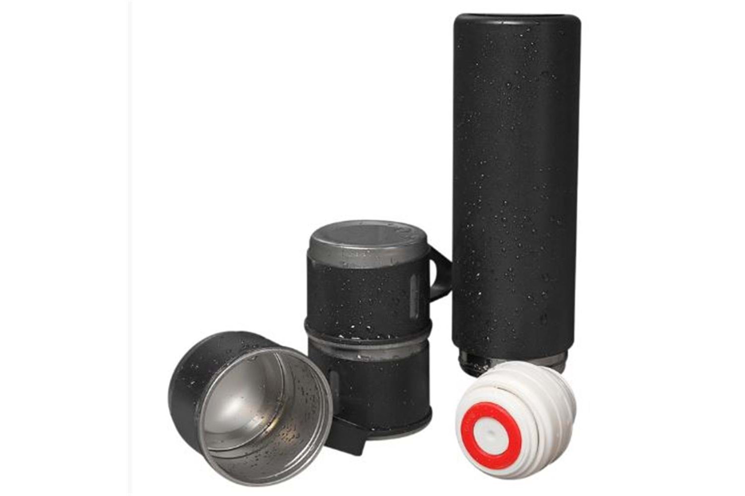 Hytech HY-TM11 Mat Siyah 500ML Iç 304 Dış 201 3’lü Paslanmaz Çelik Termos Kupa-Bardak Seti