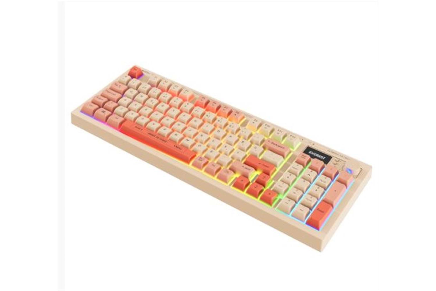 Everest KB-85 SILENT PRO Kablosuz Bej-Pembe-Turuncu SESSİZ RGB Wireless 2.4Ghz Q Oyuncu Klavyesi