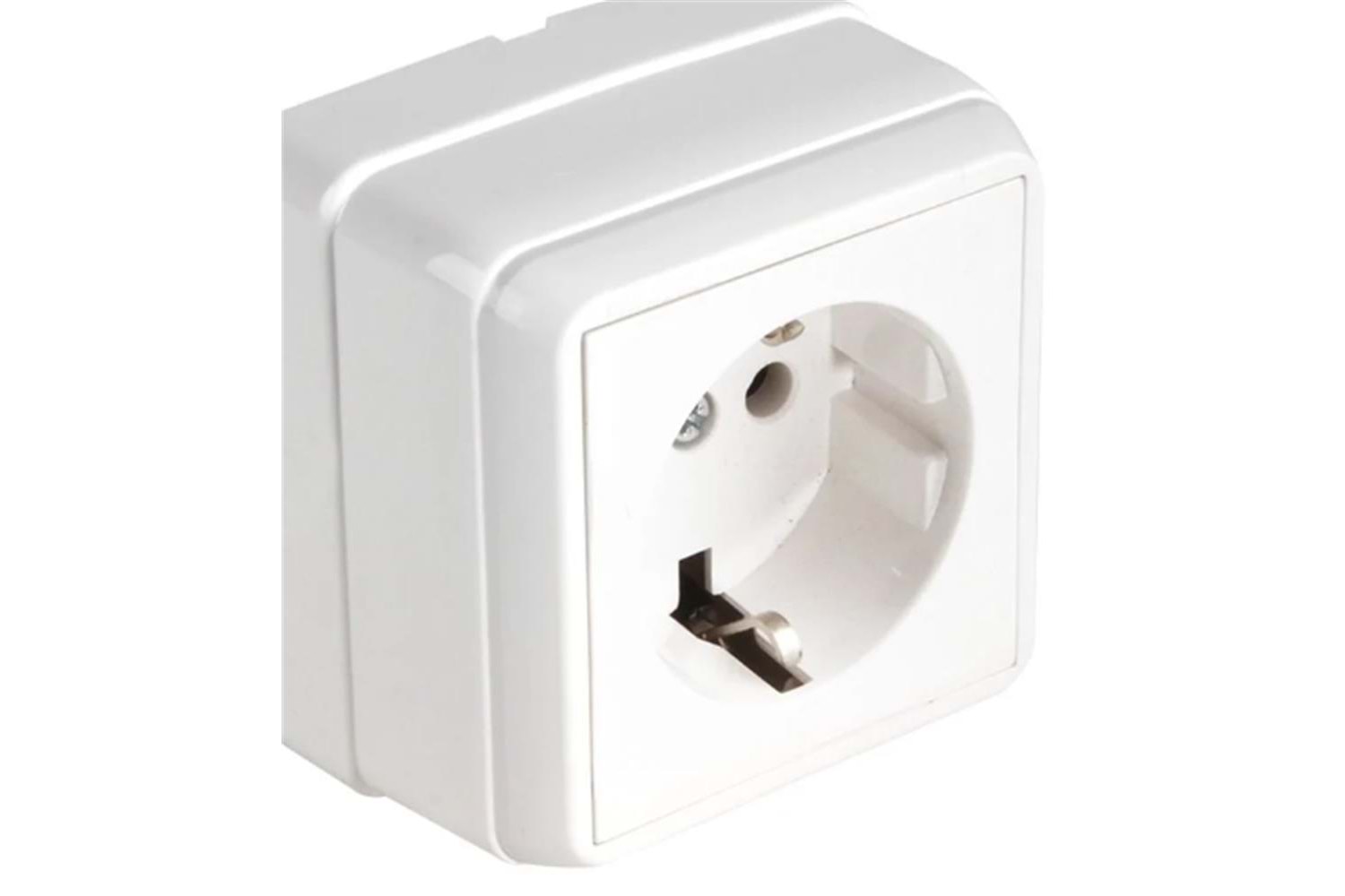 Mutlusan Bron Sıva Üstü Kapaklı Topraklı Priz Beyaz ( 2160 110 0201)