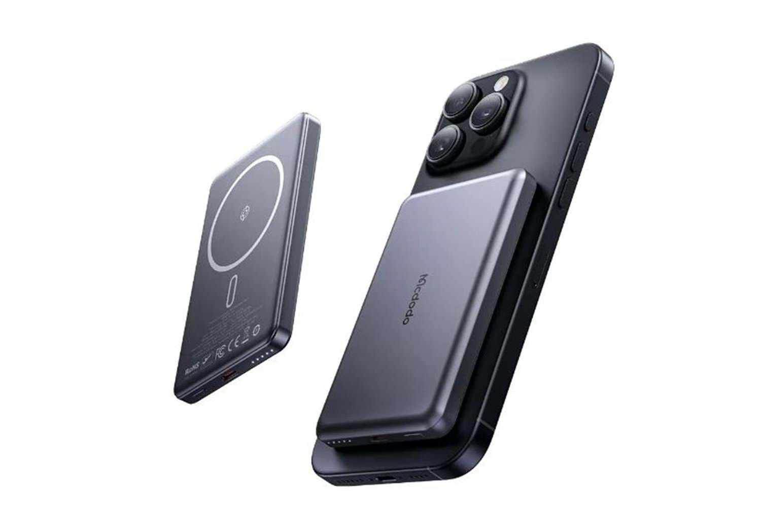 MCDODO MC-4641 20W 5000mAh Metal Ultra İnce Manyetik Kablosuz Power Bank Siyah