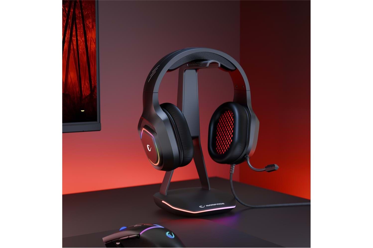 Rampage RM-K90 VECTOR Siyah RGB Led Type-C Gaming Mikrofonlu Oyuncu Kulaklığı