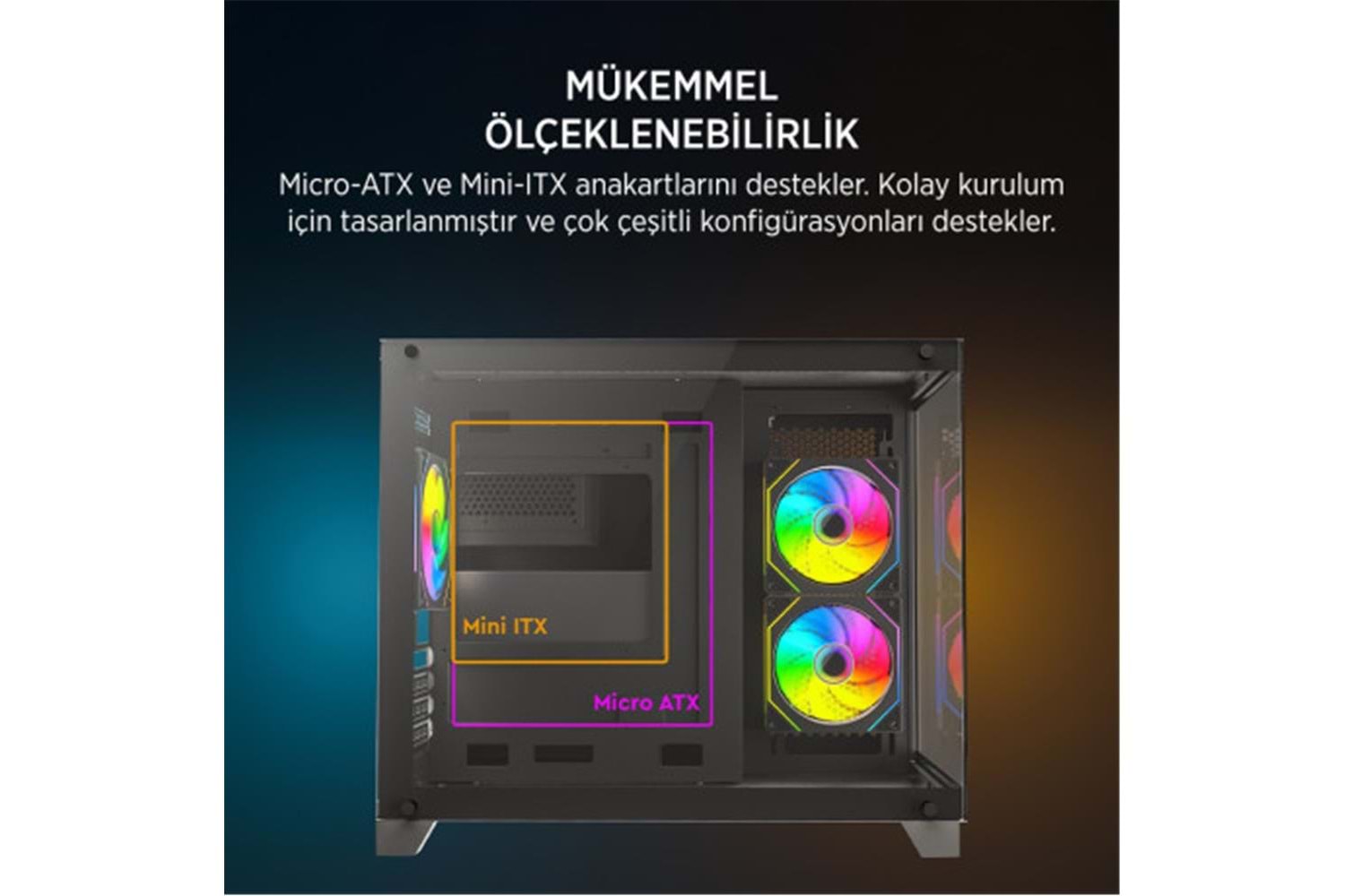 James Donkey Stark S700 750W Siyah Gaming Kasa