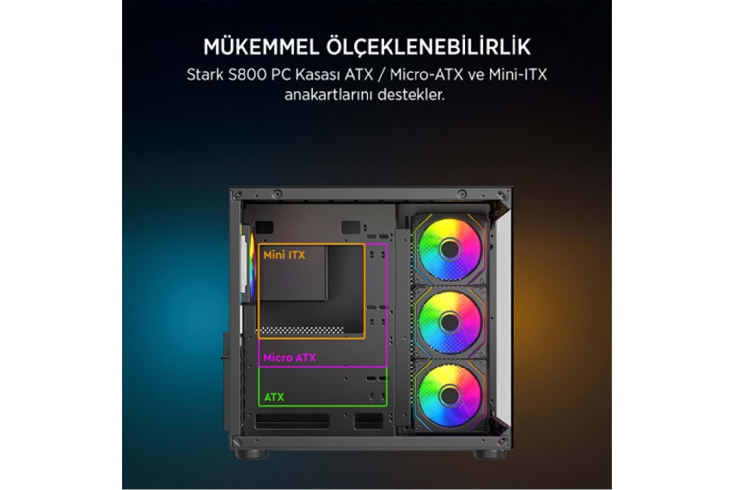 James Donkey Stark S800 4X ARGB 750W Gaming Kasa