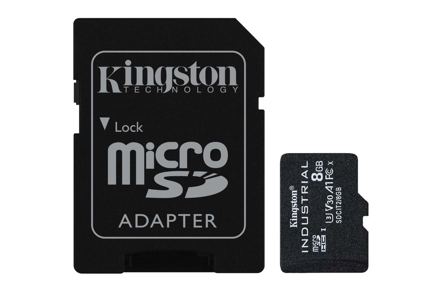 Kingston SDCIT2-8GB 8GB microSDHC Industrial C10 A1 pSLC Card + SD Adapter Hafıza Kartı