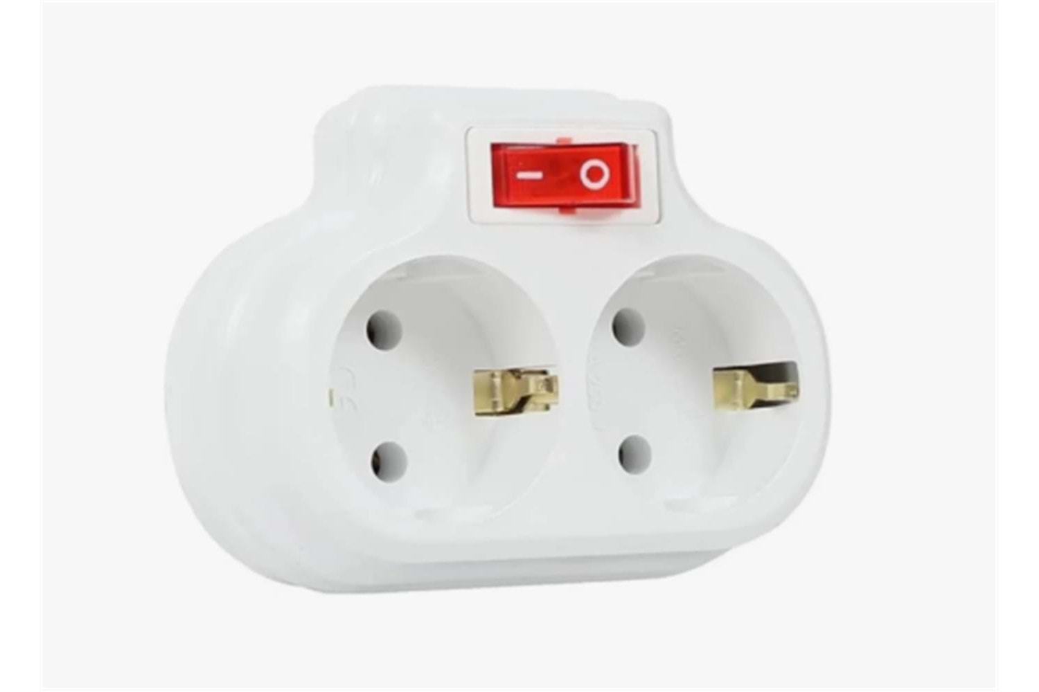 Mutlusan 2li Topraklı Anahtarlı Beyaz Fiş,Priz Düz Tip (001 170 033007 00 00 )