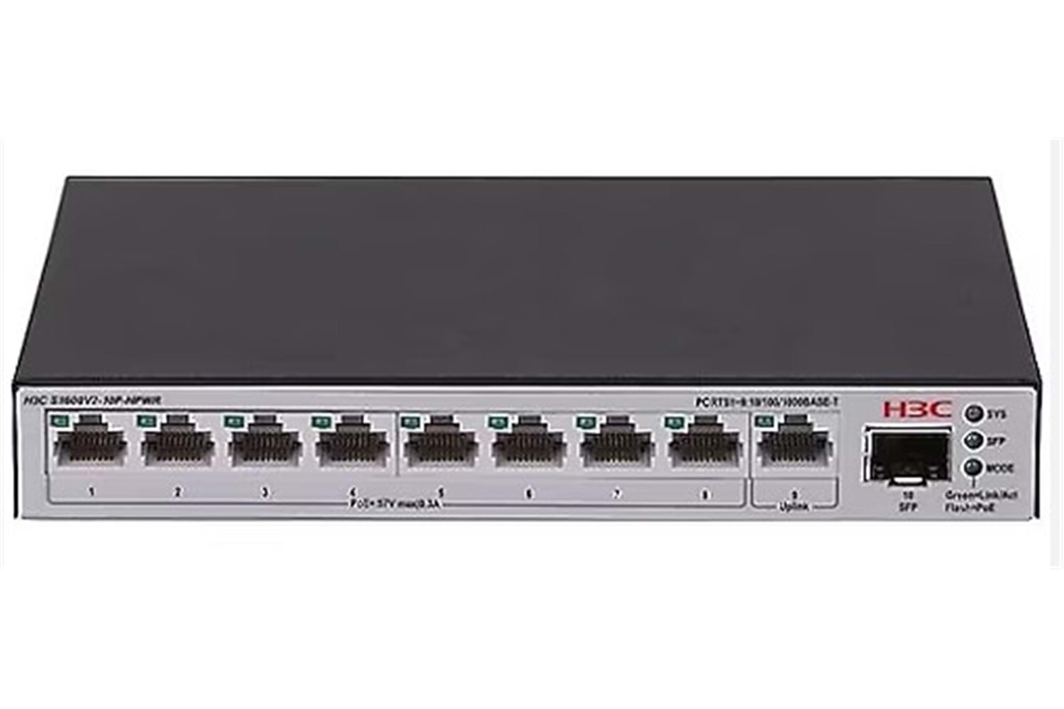 H3C S1600V2-18P-HPWR L2 16 port 10-100-1000 BASE-T PoE+ Portu 2 adet 1G SFP Portu 240W PoE+ Switch