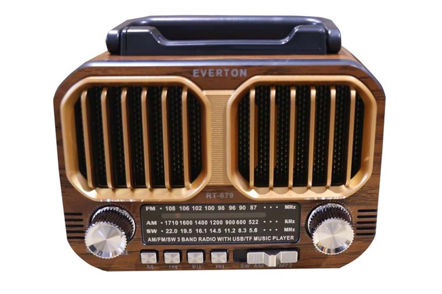 Everton RT-679 Bluetooth-USB-SD-FM Şarjlı Solarlı Nostaljik Radyo 