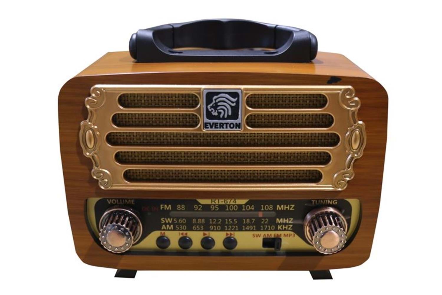Everton RT-674 Bluetooth-USB-SD-FM Şarjlı,Solarlı Nostaljik Radyo 
