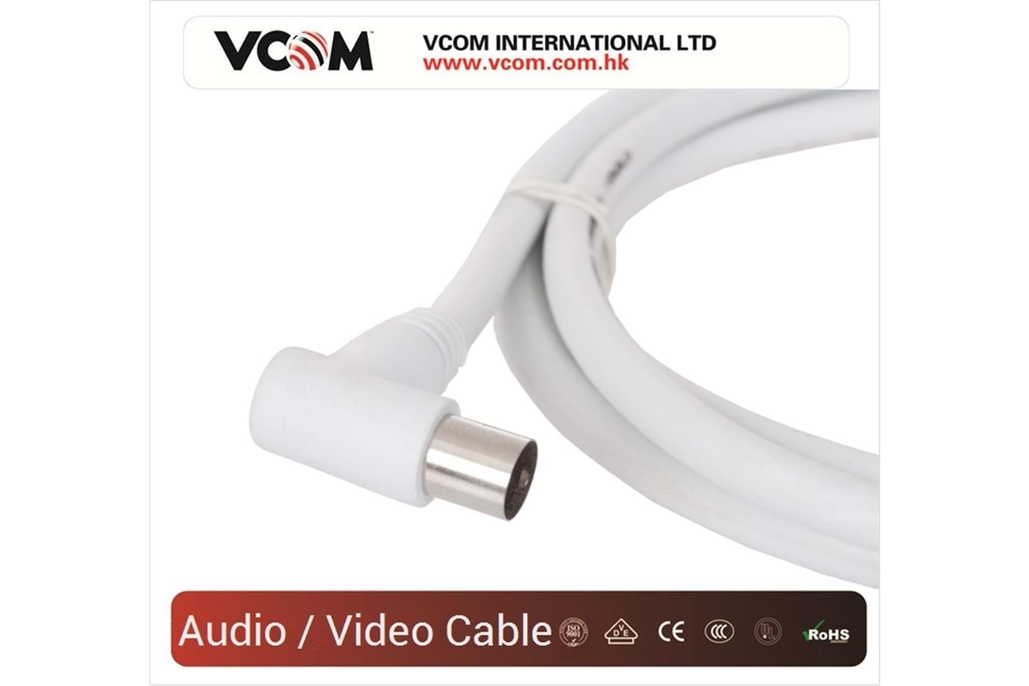 Vcom CV601R 5mt Analog Beyaz Tv Kablosu