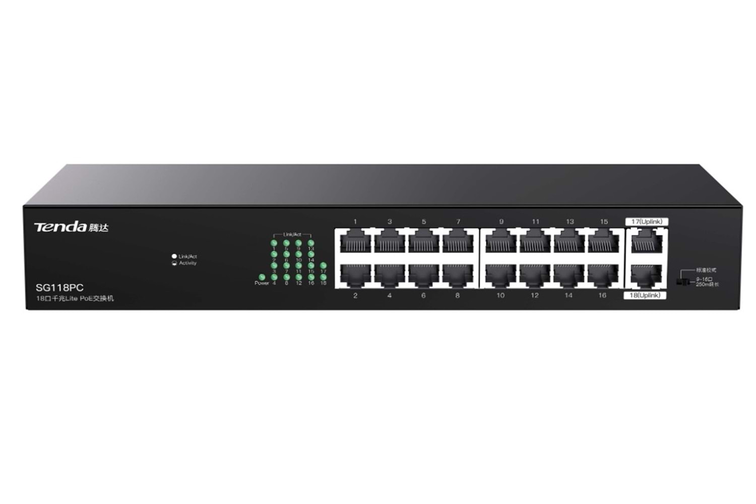 Tenda SG118PC SG118PC 18 Port Gigabit PoE Switch 100-100-1000 167W
