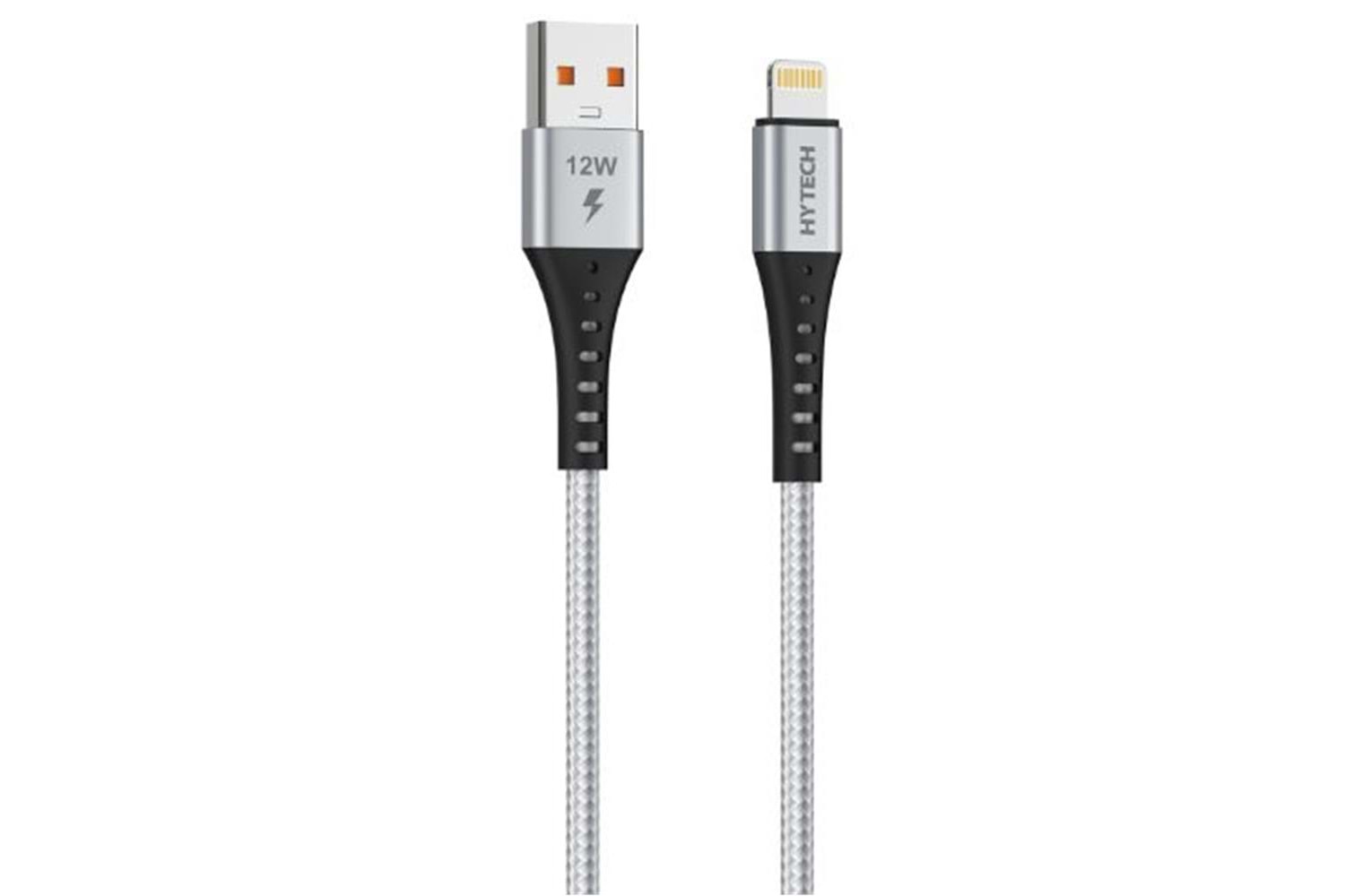Hytech HY-X331 1m 2.4A Lightning Silver Gri Data + Şarj Kablosu