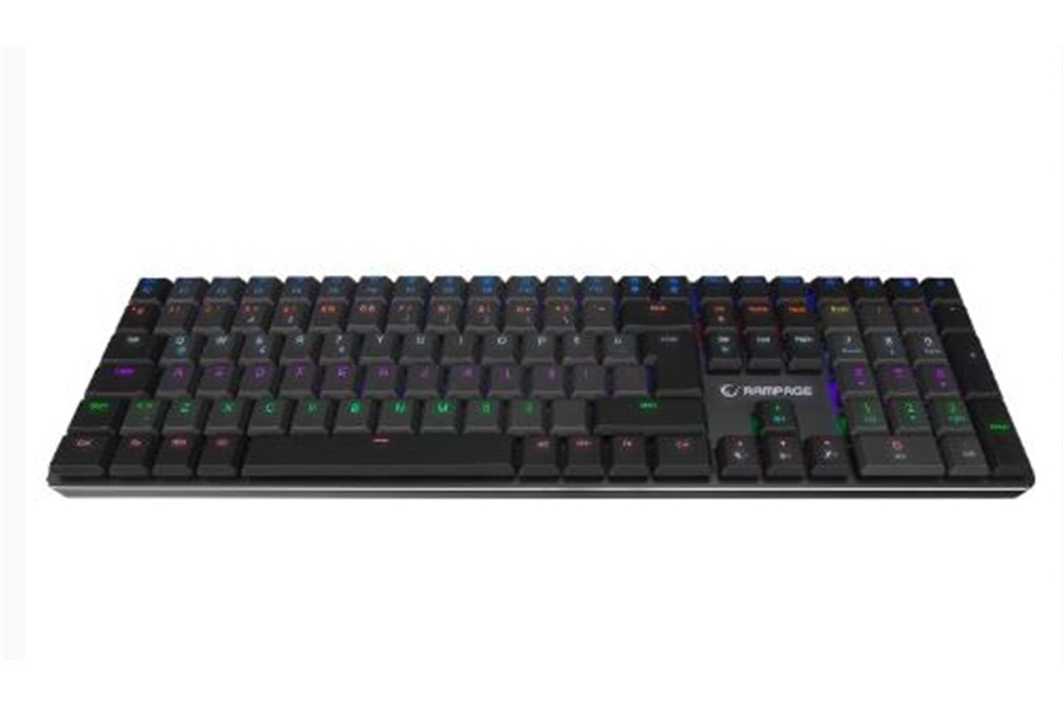 Rampage GRANITE PRO Siyah-Gri Low Profile BLUE SWITCH Q Rainbow Mekanik Gaming Oyuncu Klavye