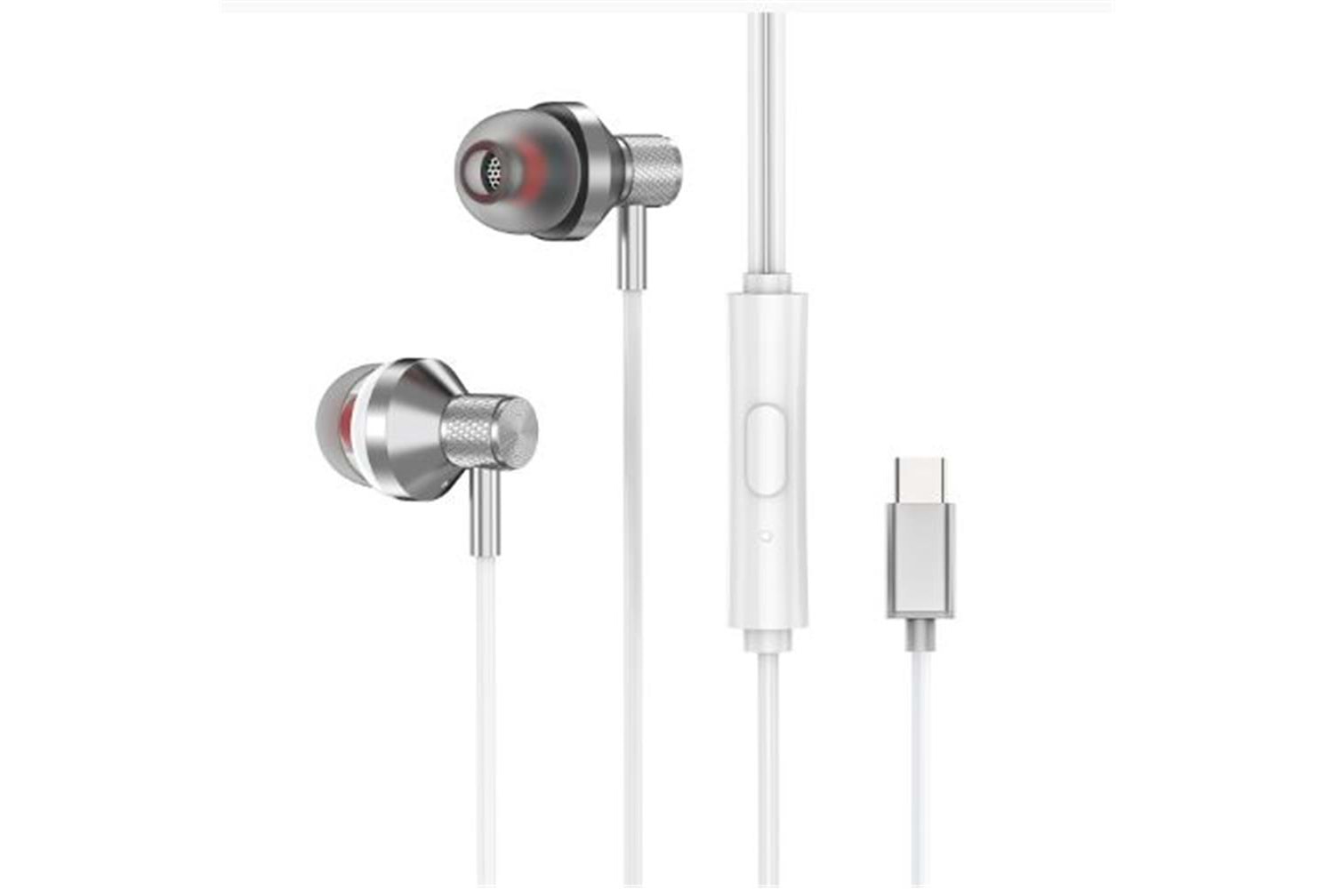 S-link SL-TPK03 TypeC Telefon Uyumlu Metal Beyaz Kulak İçi Mikrofonlu Kulaklık