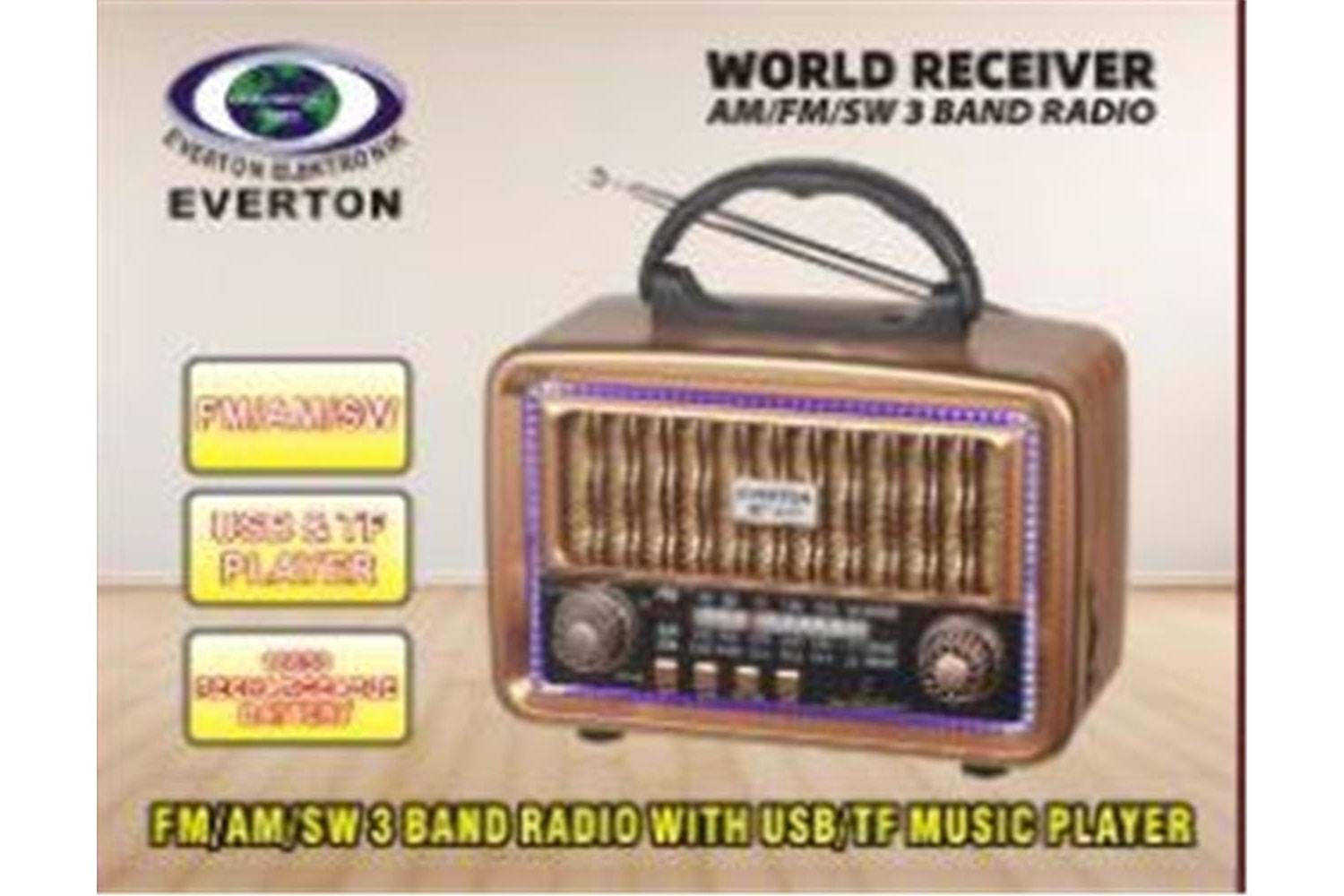 Everton RT-683 Bluetooth Usb-Micro Sd Nostaljik Radyo