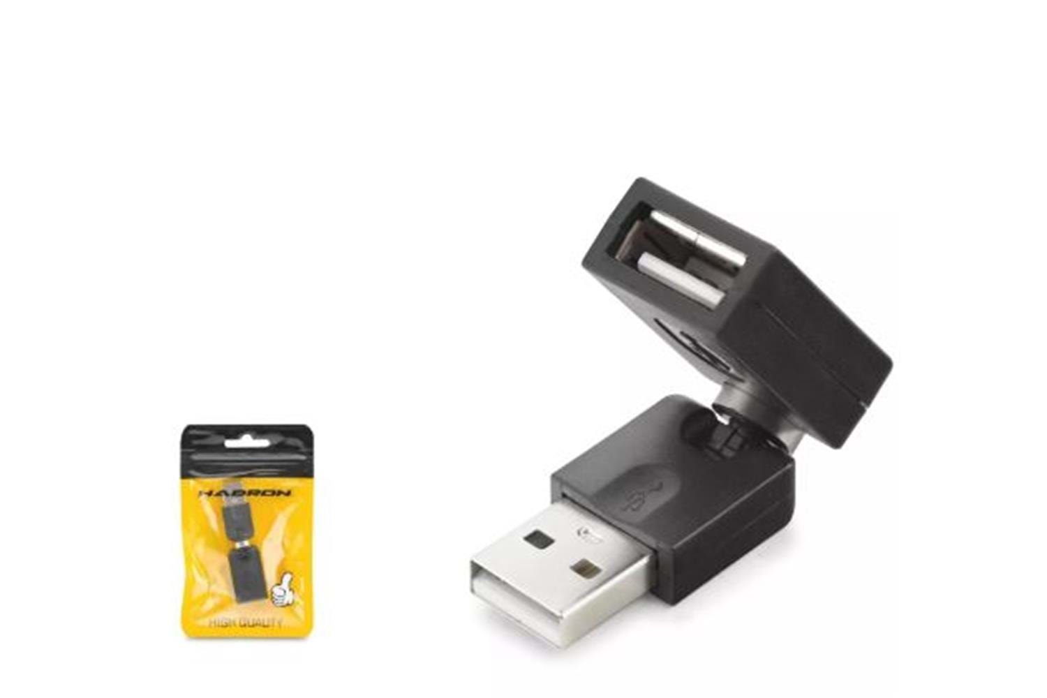HADRON HDX1357 USB Dişi Mafsallı Adaptör - Siyah