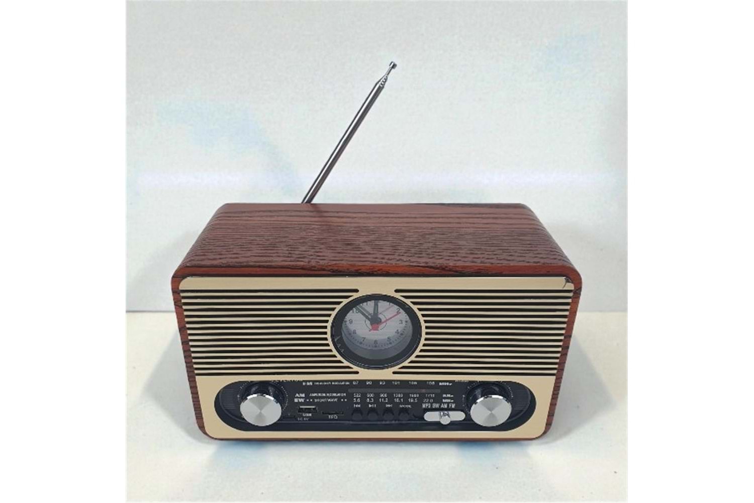 Everton RT-566 Bluetooth-USB-SD-FM Şarjlı Saatli Nostaljik Radyo 