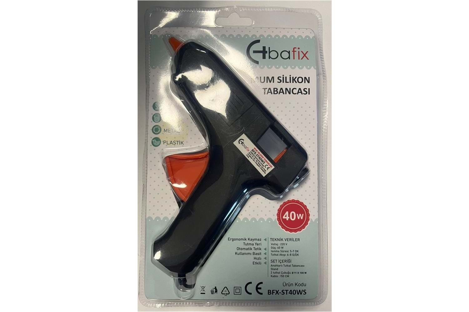 Bafix Mum Silikon Tabancası Siyah 40W