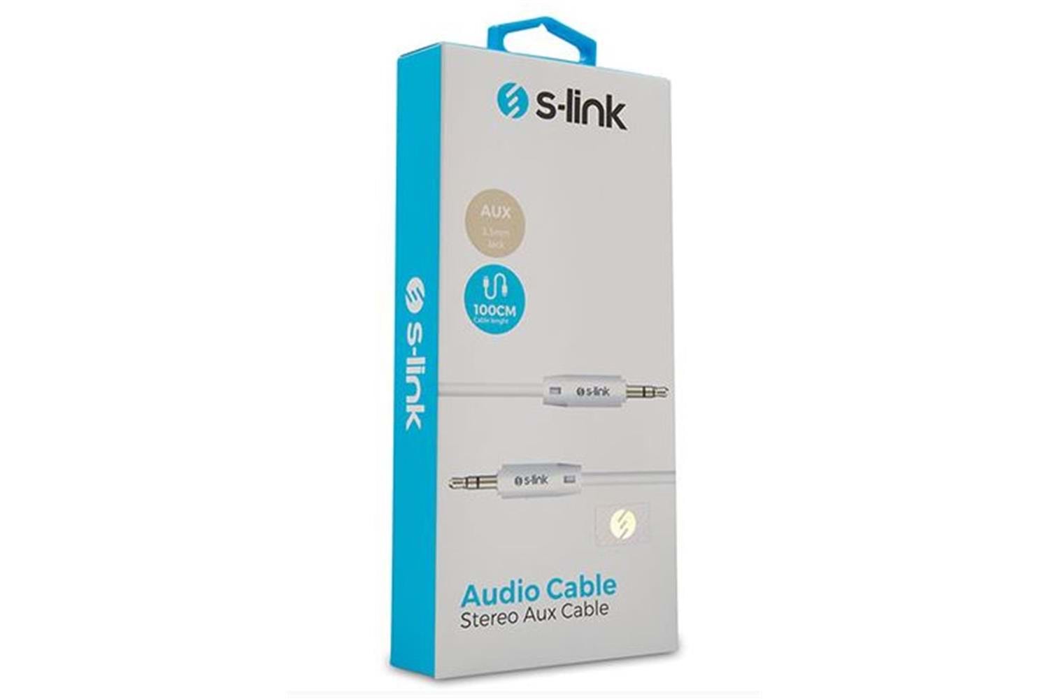 S-link SL-SP70 1m Beyaz 3.5mm Stereo Ses Kablosu