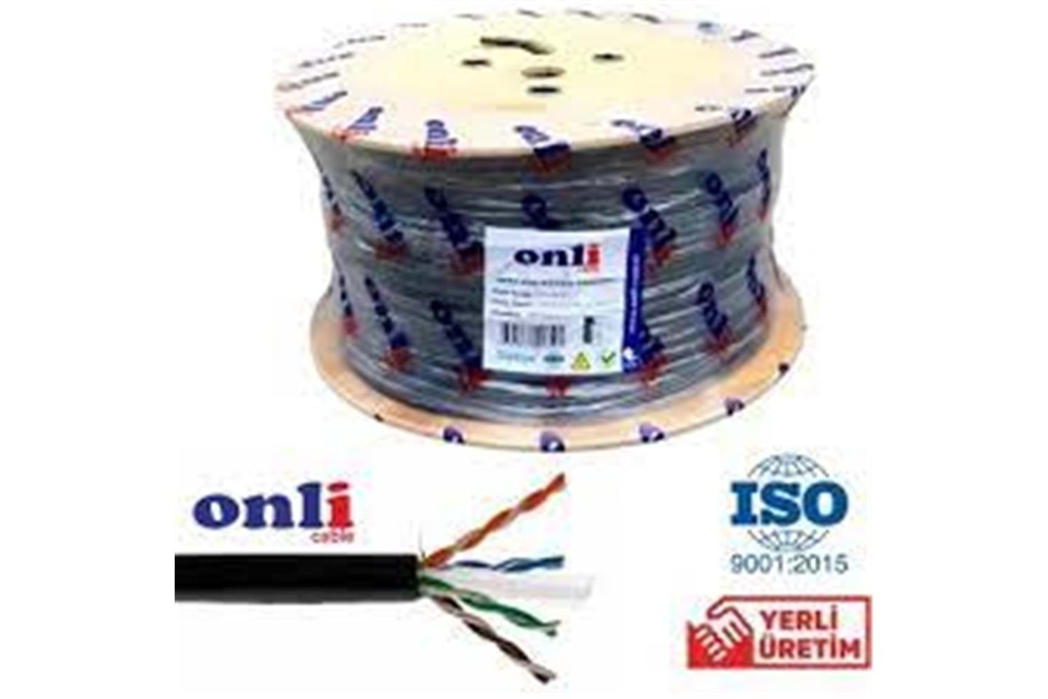 Onli U-UTP 24 AWG CCA-ECO CCA-PE 305 Metre Cat6 Dış Ortam Kablo