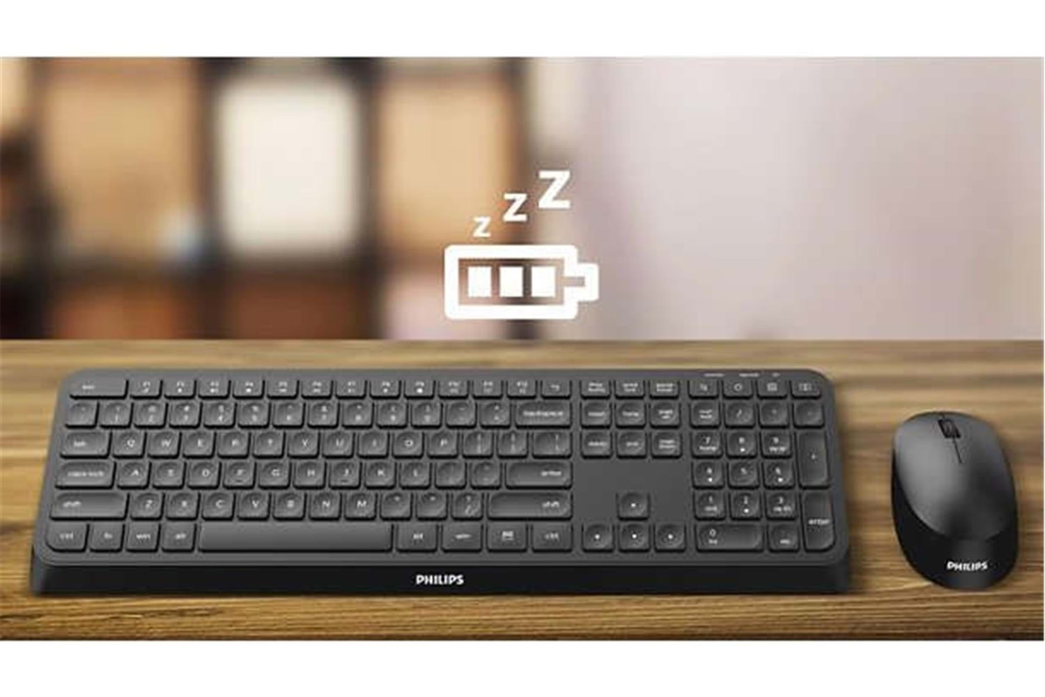 Philips SPT6307B-38 Kablosuz Klavye Mouse Seti Siyah 3000 Series 2.4Ghz Silent Desing