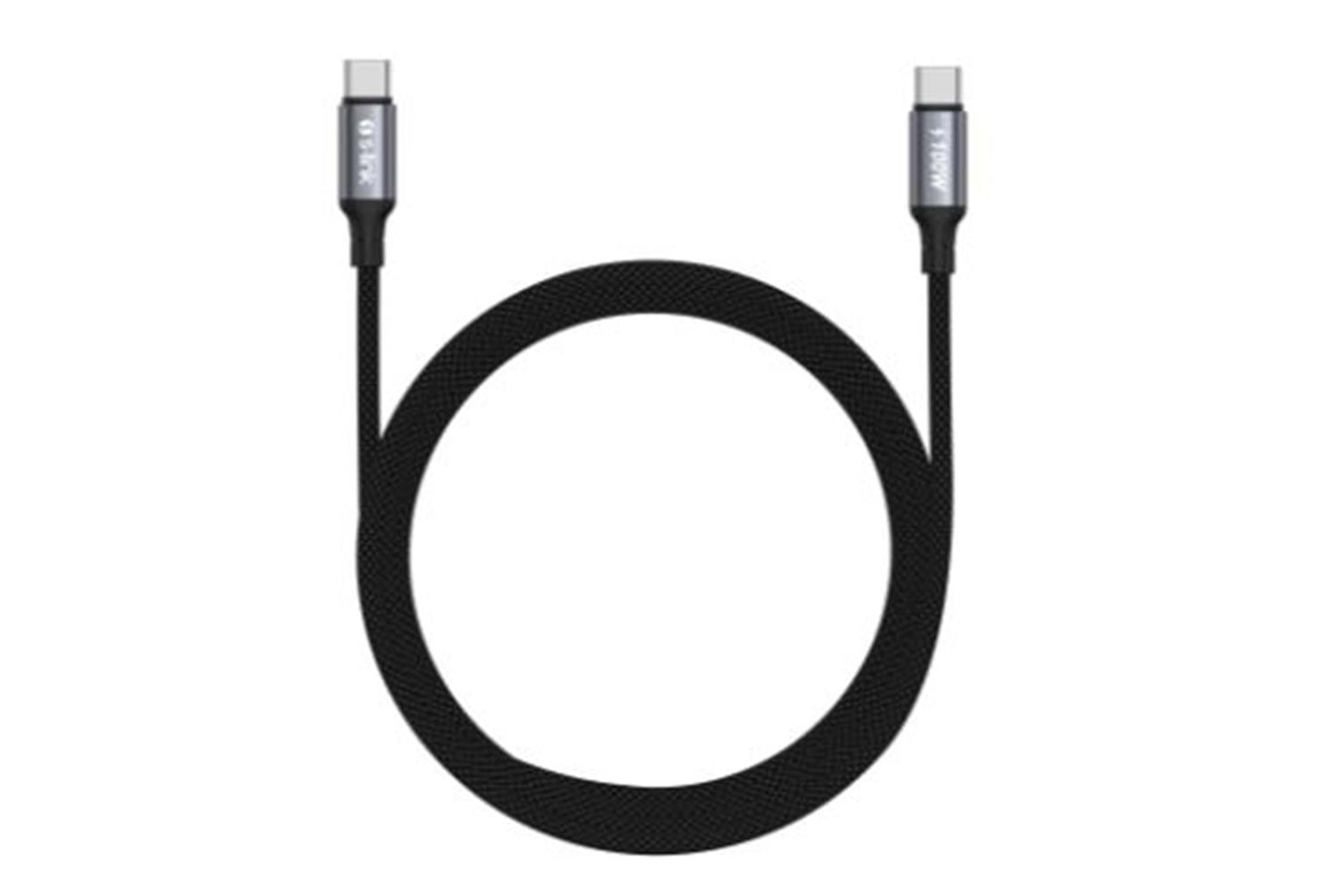 S-link Armor CC-0100 100W 1.2m Type-C to Type-C PD Örgülü Metal Başlıklı Siyah Hızlı Şarj Kablosu
