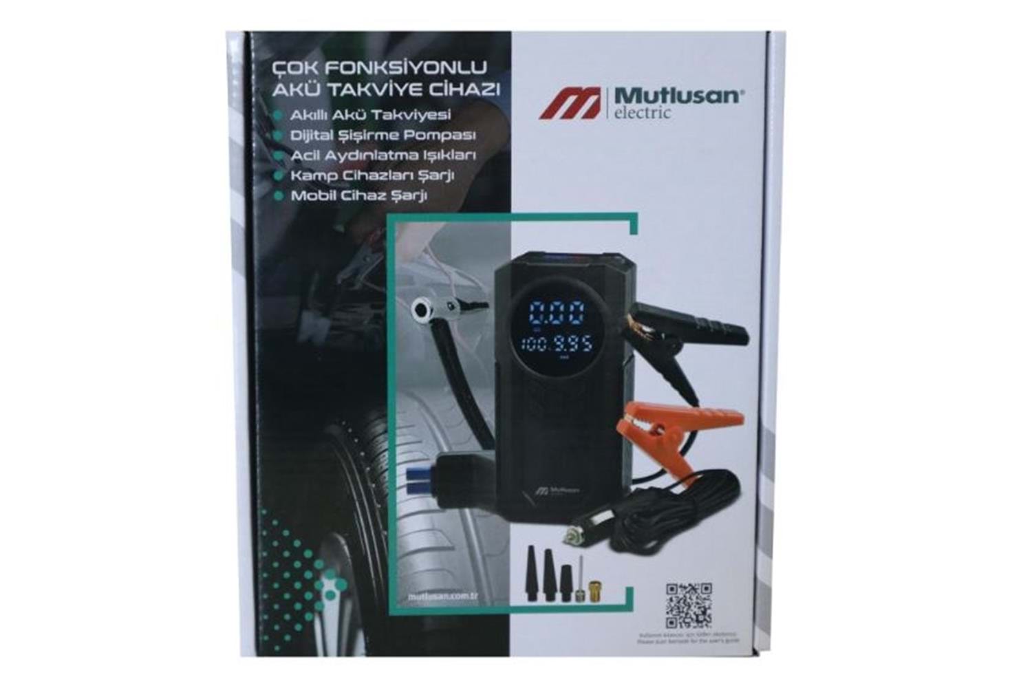 Mutlusan 10.000 Mah Çok Fonksiyonlu Akıllı Akü Takviyesi-Dijital Şişirme Pompası-ı (999 999 53001)