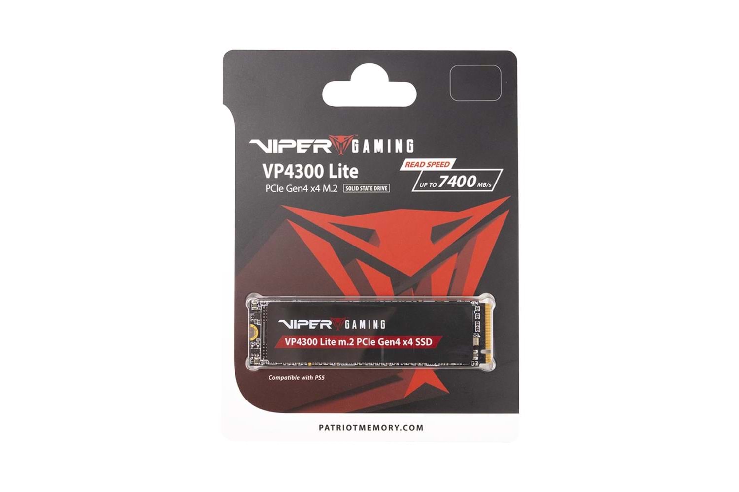 Patriot 1TB Viper VP4300 Lite 1TB 7400-6400MB-s Gen4 x4 NVMe M.2 SSD Disk (VP4300L1TBM28H) 