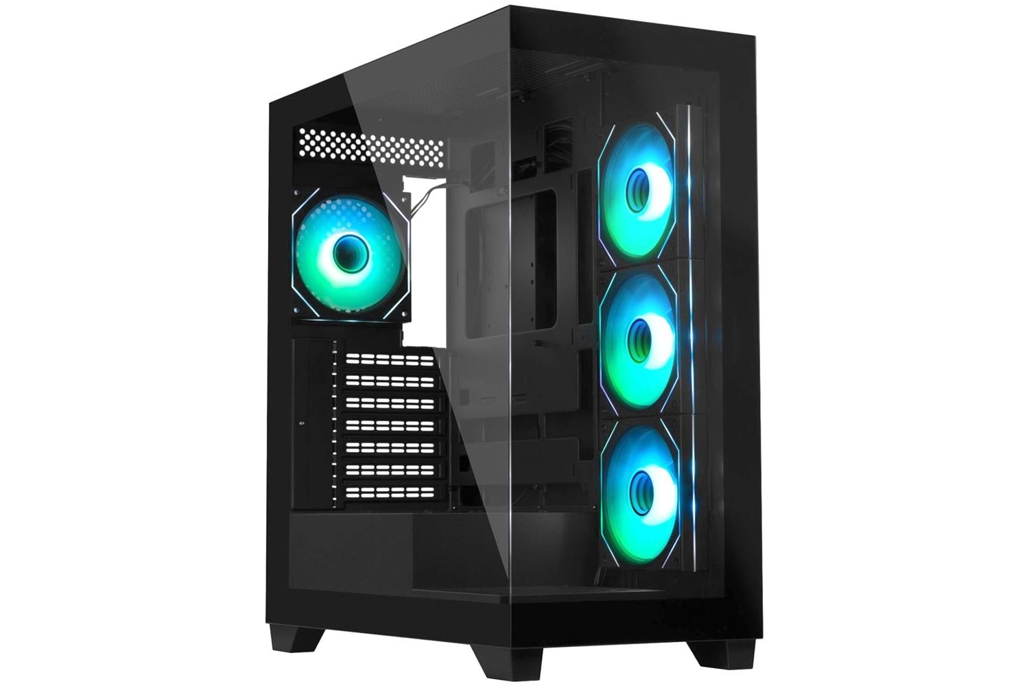 BitFenix CETO 500 4-120mm ARGB Fan 750W 80 Plus Siyah 1-Usb3.0 2-Usb2.0 Tempered Glass Oyuncu Kasası