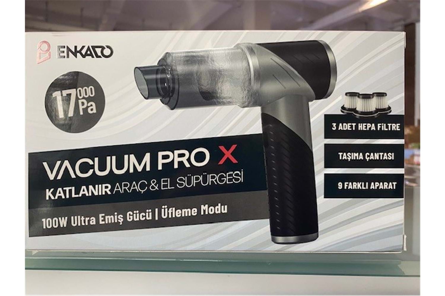 Enkado EKD-SP20 17000PA 2000MAH Güçlü Vakum-Üflemeli Şarjlı Katlanabilir Araç Süpürgesi 3ad Filtr