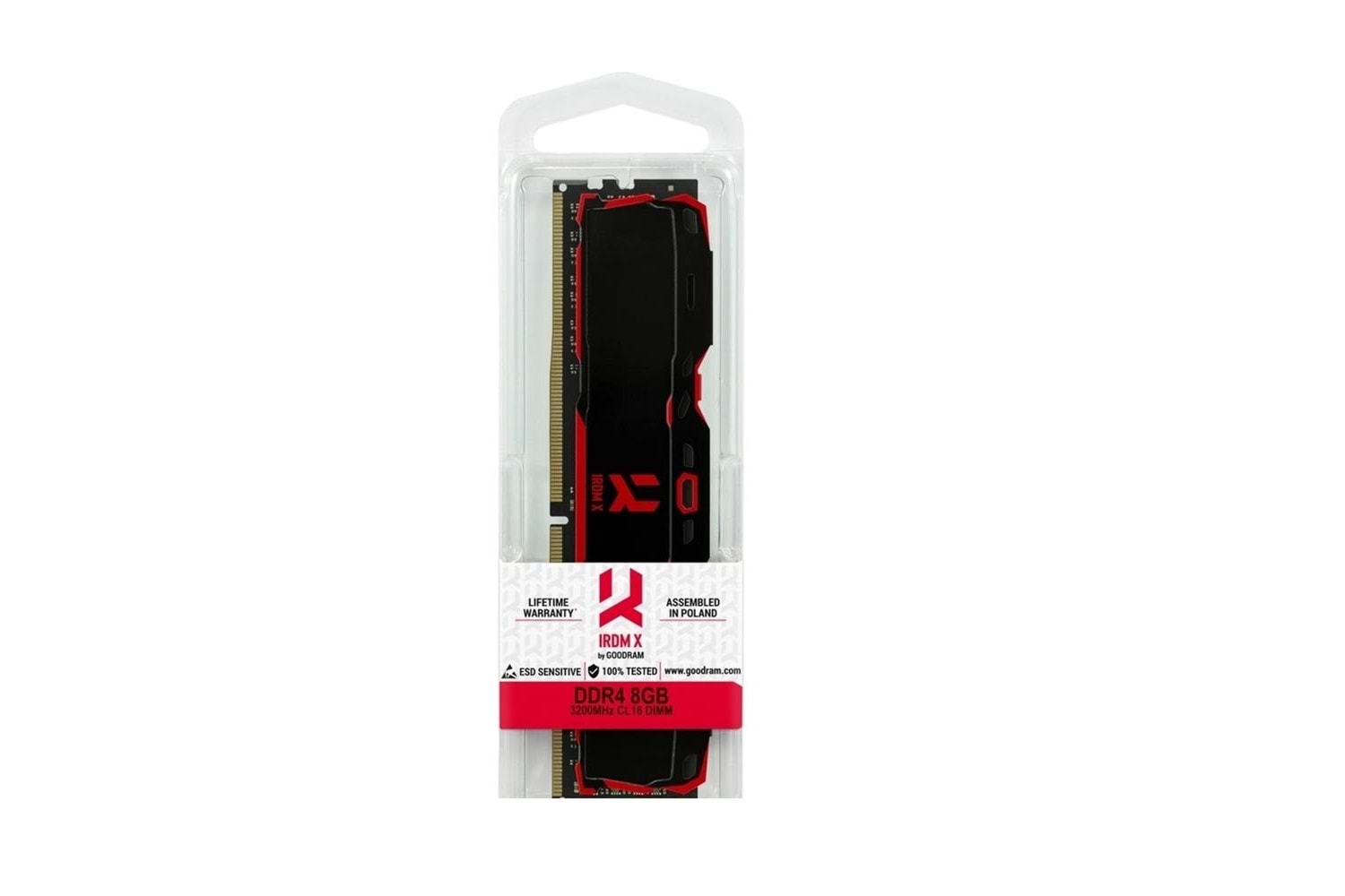 Goodram 8GB 3200MHz DDR4 CL22 1.1V IR-X3200D464L16SA-8G Soğutuculu Kutulu Pc Bellek