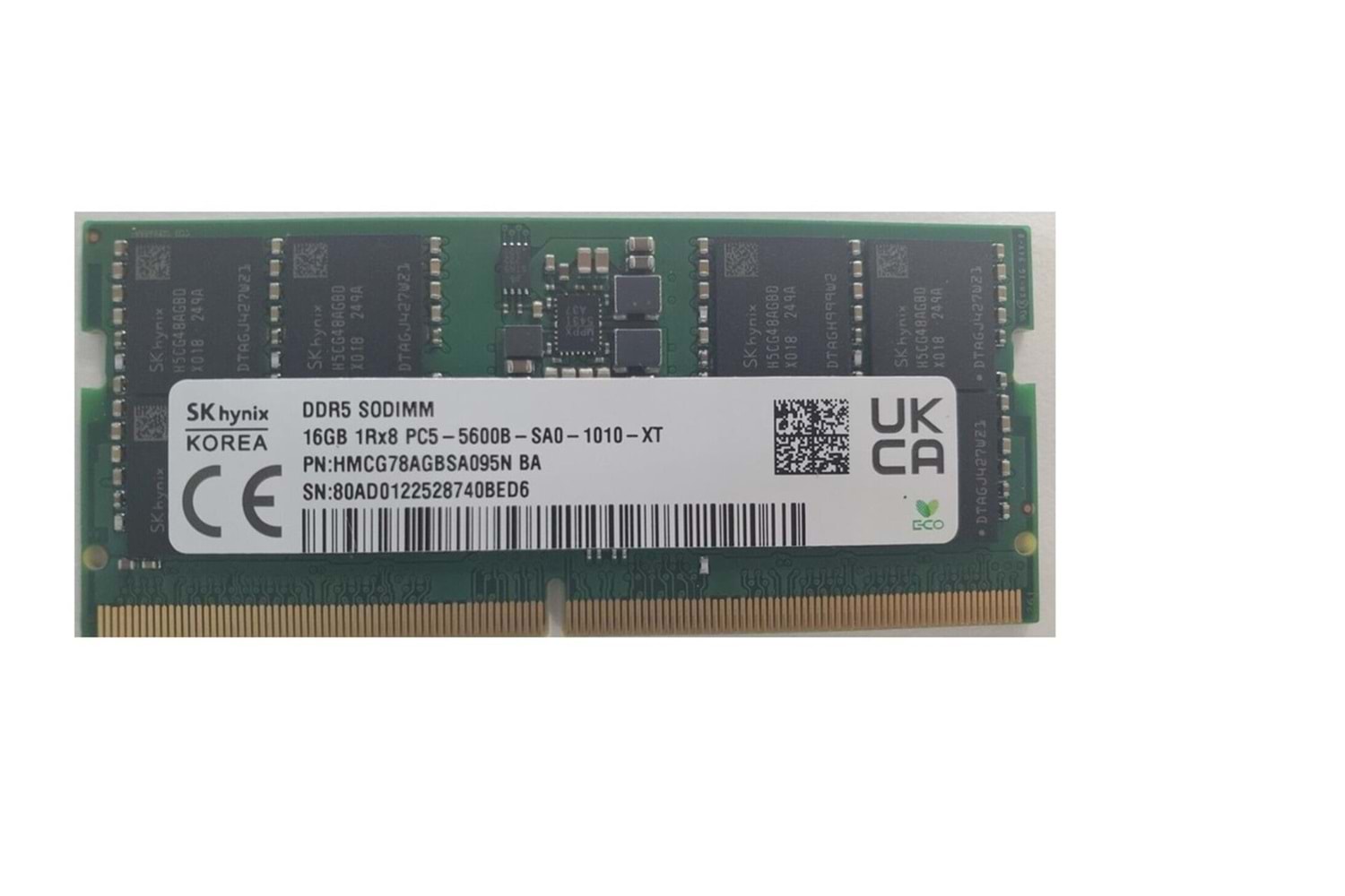 SK Hynix Sk-Hynix HMCG78AGBSA095N 16GB Ddr5 5600MT CL46 262 Pin Sodımm, 1.1V Notebook Ram Bellek