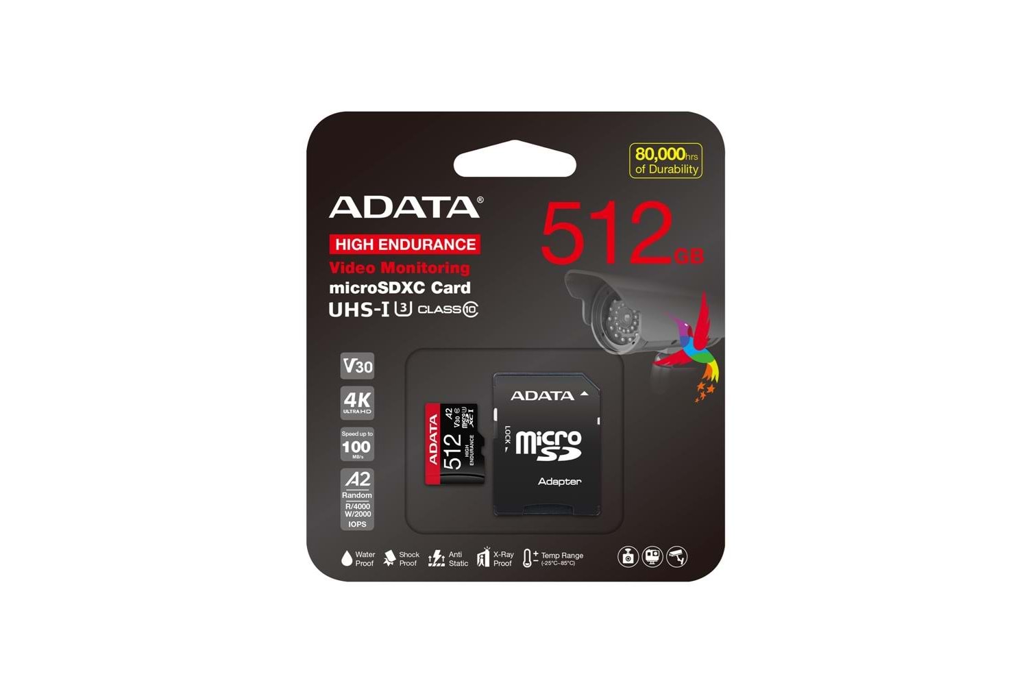 Adata 512 GB High Endurance microSDXC 4K U3 V30 A2 Hafıza Kartı