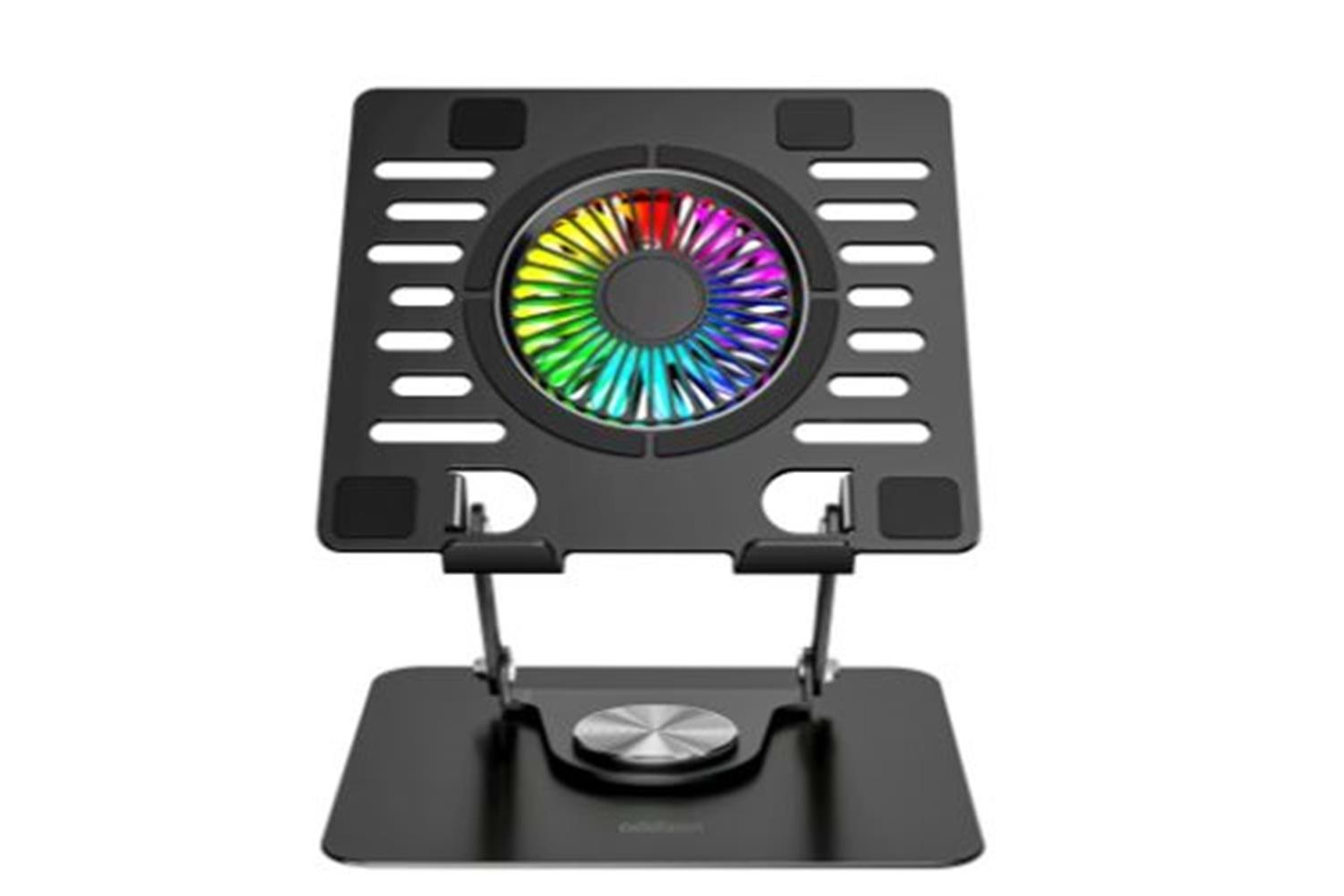 Addison AD-RC36 Steely 360 Derece Dönebilen Fanlı RGB Işıklı Ayarlanabilir Siyah Metal Laptop Stand