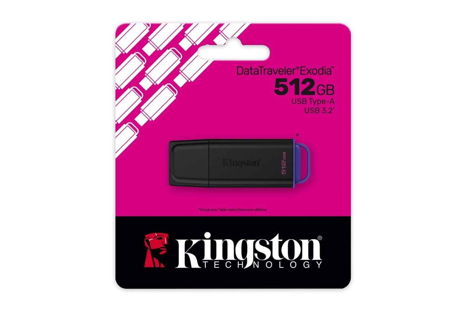 Kingston DTXG2-512GB 512GB Portable USB 3.2 Gen 1 DataTraveler Exodia Black-Purple Flash Bellek 