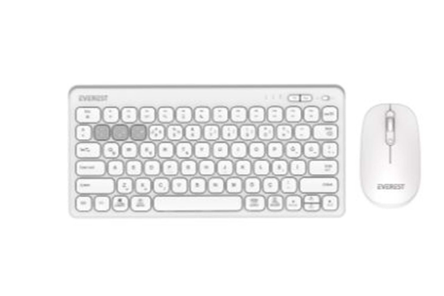Everest KM-BT903 Beyaz 3in1 3 BT + 2.4 İnce Q 4 Cihaz Bağlantılı Kablosuz Klavye + Mouse Set