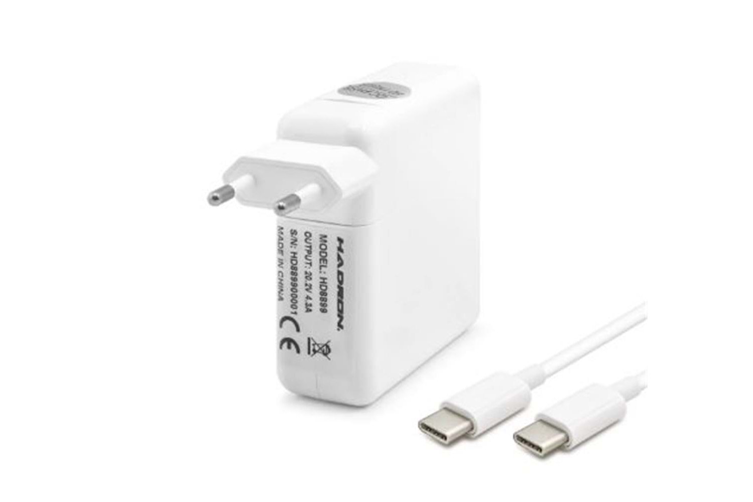 HADRON HD8899 Laptop Adaptörü 85W 20.2V 4.3A Type-C Beyaz