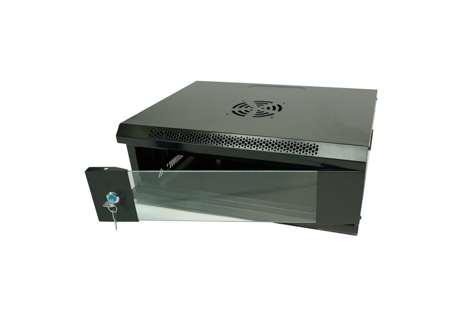 Racksan ML-6404S 4U Duvar Tipi Kabinet (200-530-400) Raf+Fan+Priz