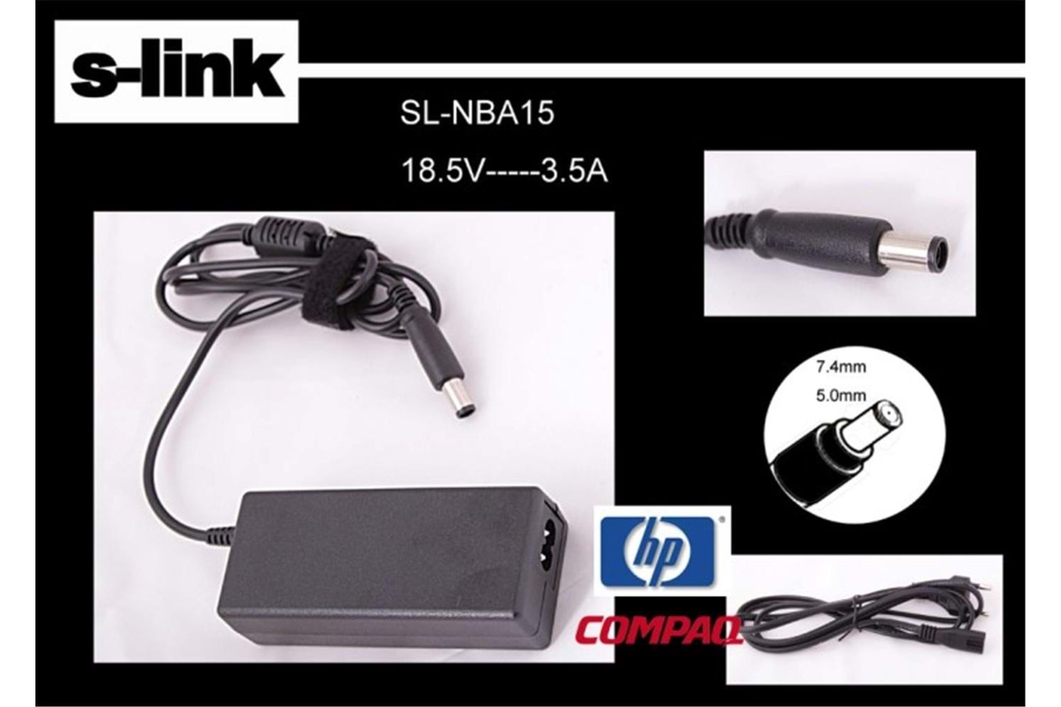 S-link SL-NBA15 18.5v 3.5a 7.4-5.0 Notebook Adaptör