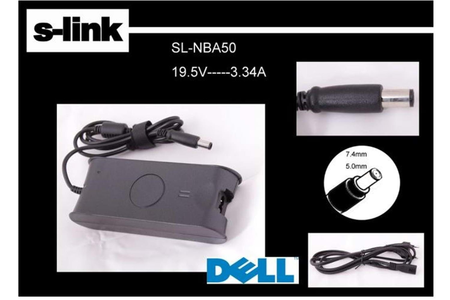 S-link SL-NBA50 19.5v 3.34a 7.4-5.0 Notebook Adaptörü