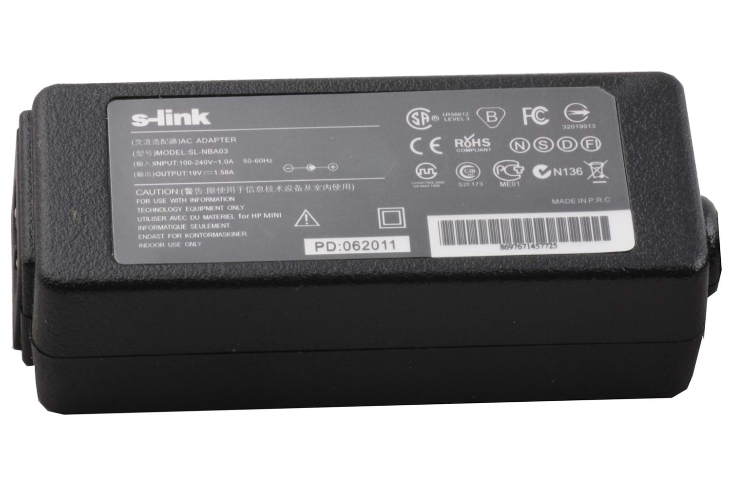 S-link SL-NBA03 30w 19v 1.58a 4.8-1.7 Notebook Adaptör