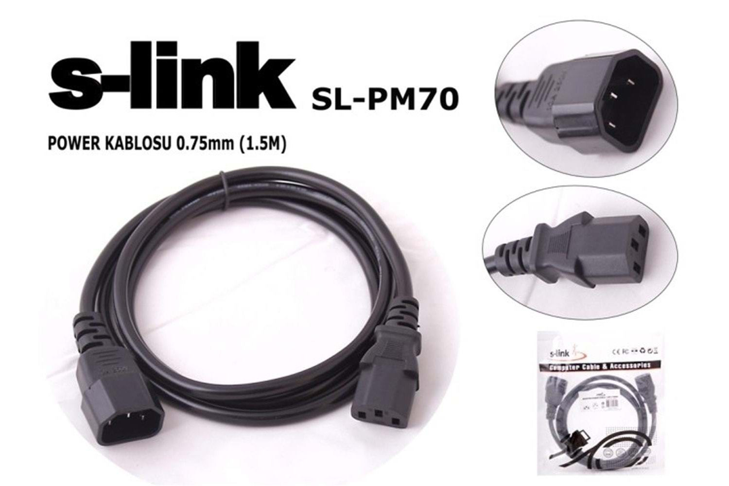 S-link SL-PM70 1.5mt 0.75mm Power Ara Kablosu