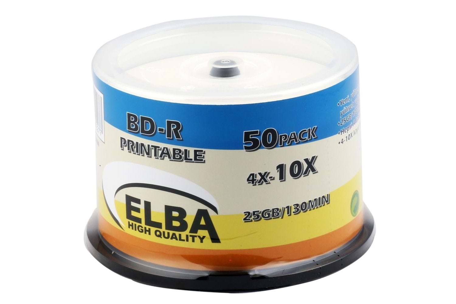 Elba Blu-Ray BD-R 10X 25GB 50Lİ Cake Box Prıntable