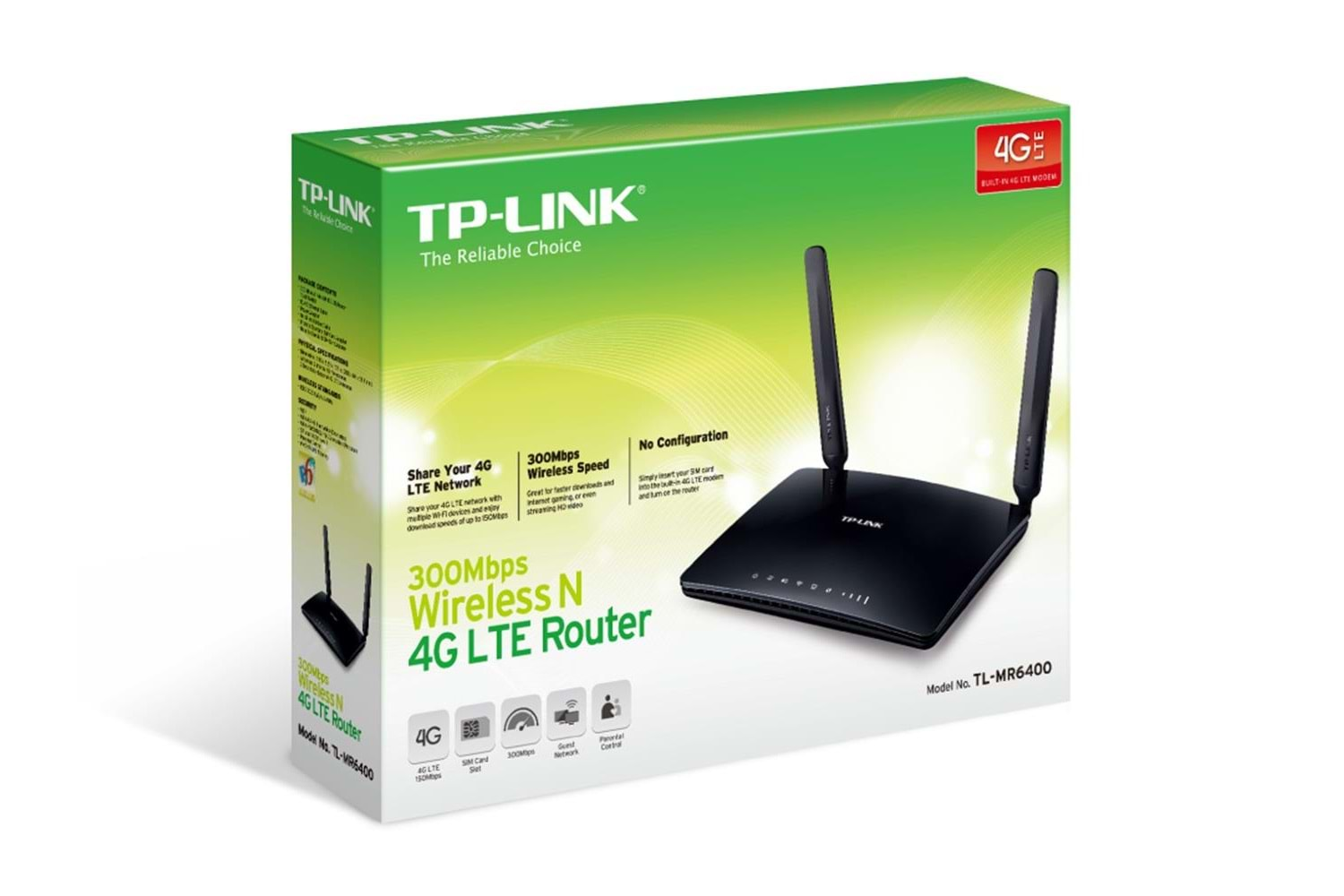 Tp-Link TL-MR6400 300 Mbps 4 Port 4G Kablosuz Router Sim Kartlı