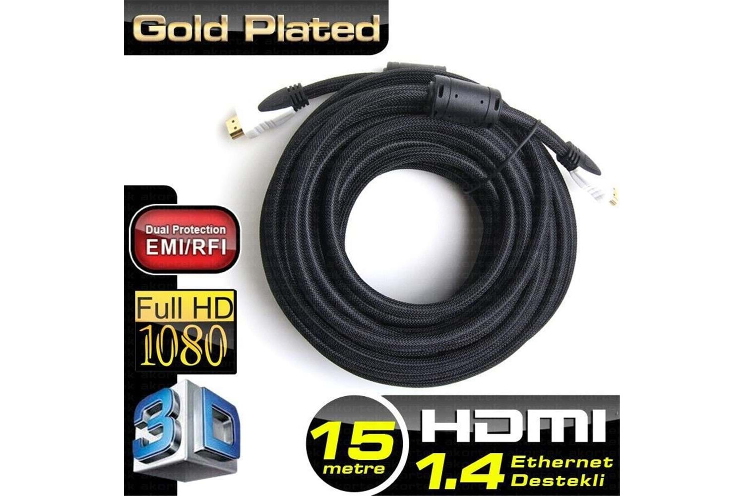 Dark DK HD CV14L150A90 1,5mt Hdmi 4k - 3d Destekli Altın Uçlu Kablo