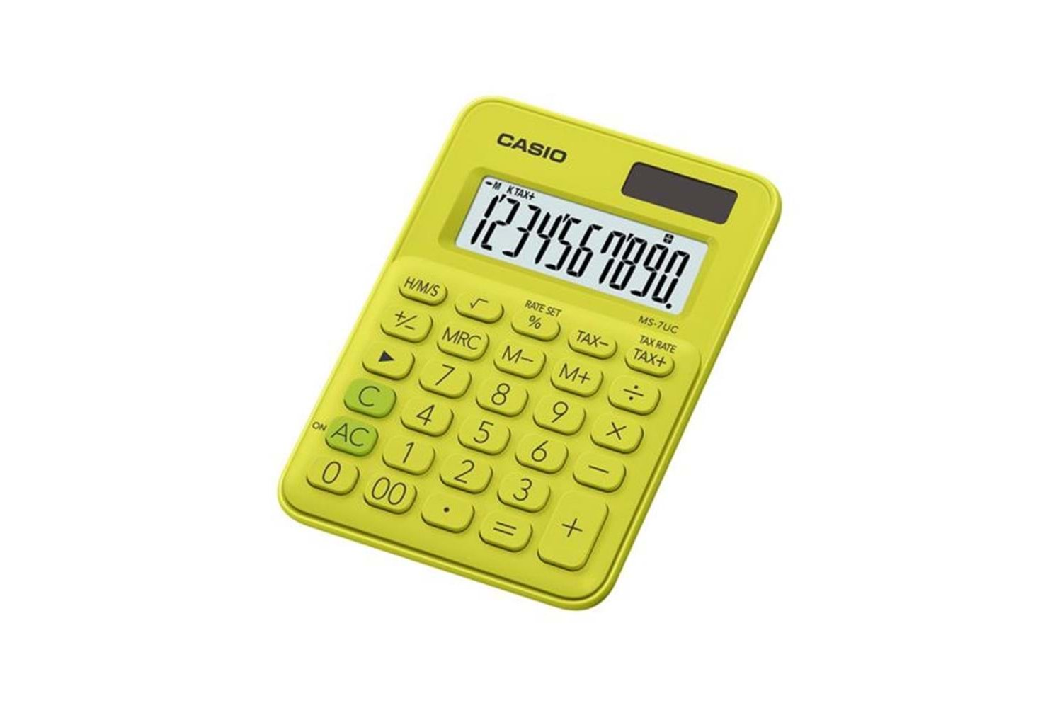 Casio MS-7UC-YG 10 Hane Limon Sarı Masa Üstü Hesap Makinesi