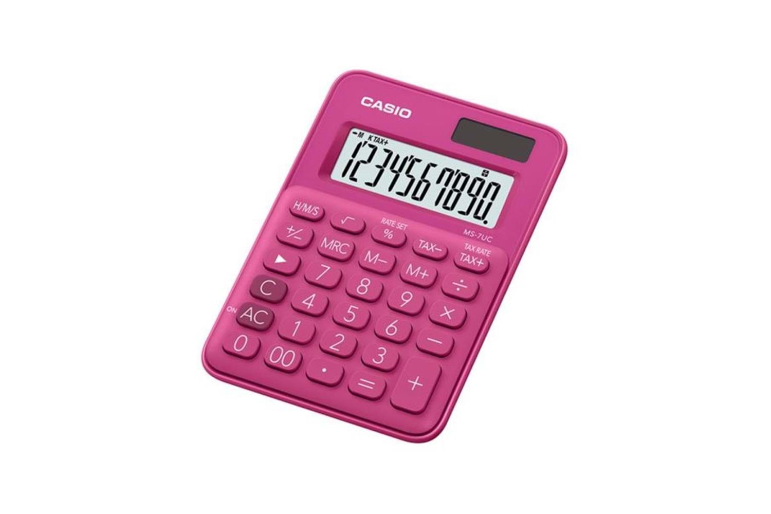 Casio MS-7UC-RD 10 Hane Pembe Masa Üstü Hesap Makinesi